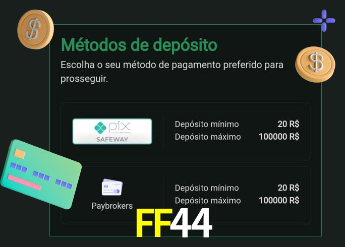 O cassino FF44 oferece uma grande variedade de métodos de pagamento